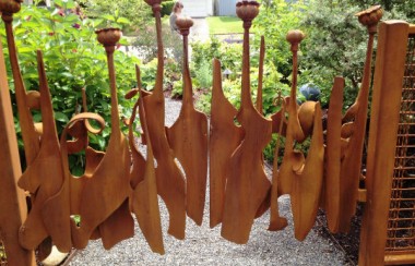 artistic-brown-wooden-gate