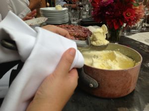 Greengage, Damson & Almond tart with Rose Geranium Icecream 